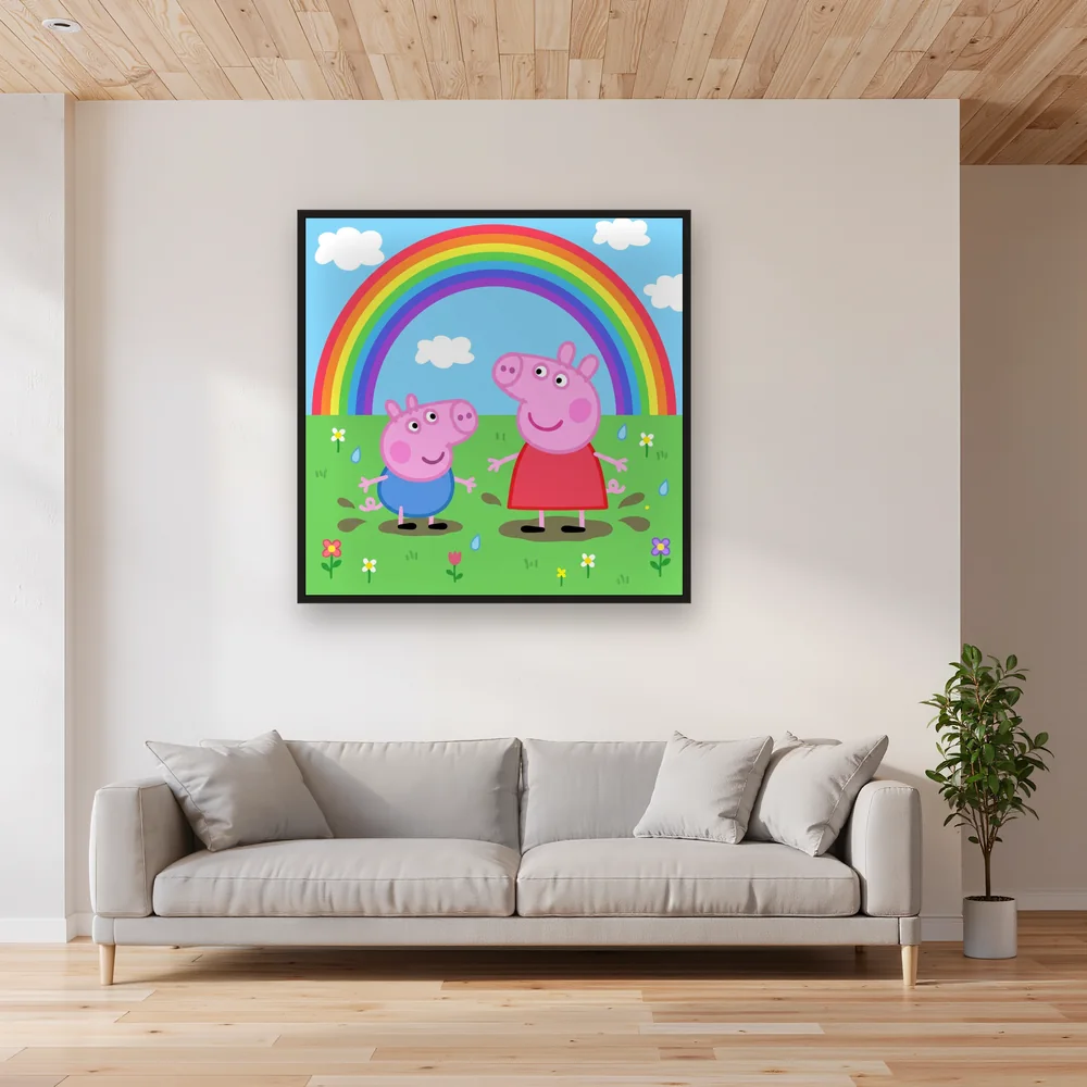 Peppa and George Jumping in Muddy Puddles – Living room