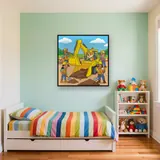 Rubble and Crew Digging with an Excavator – Kids room