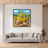 Rubble and Crew Digging with an Excavator – displayed in a living room