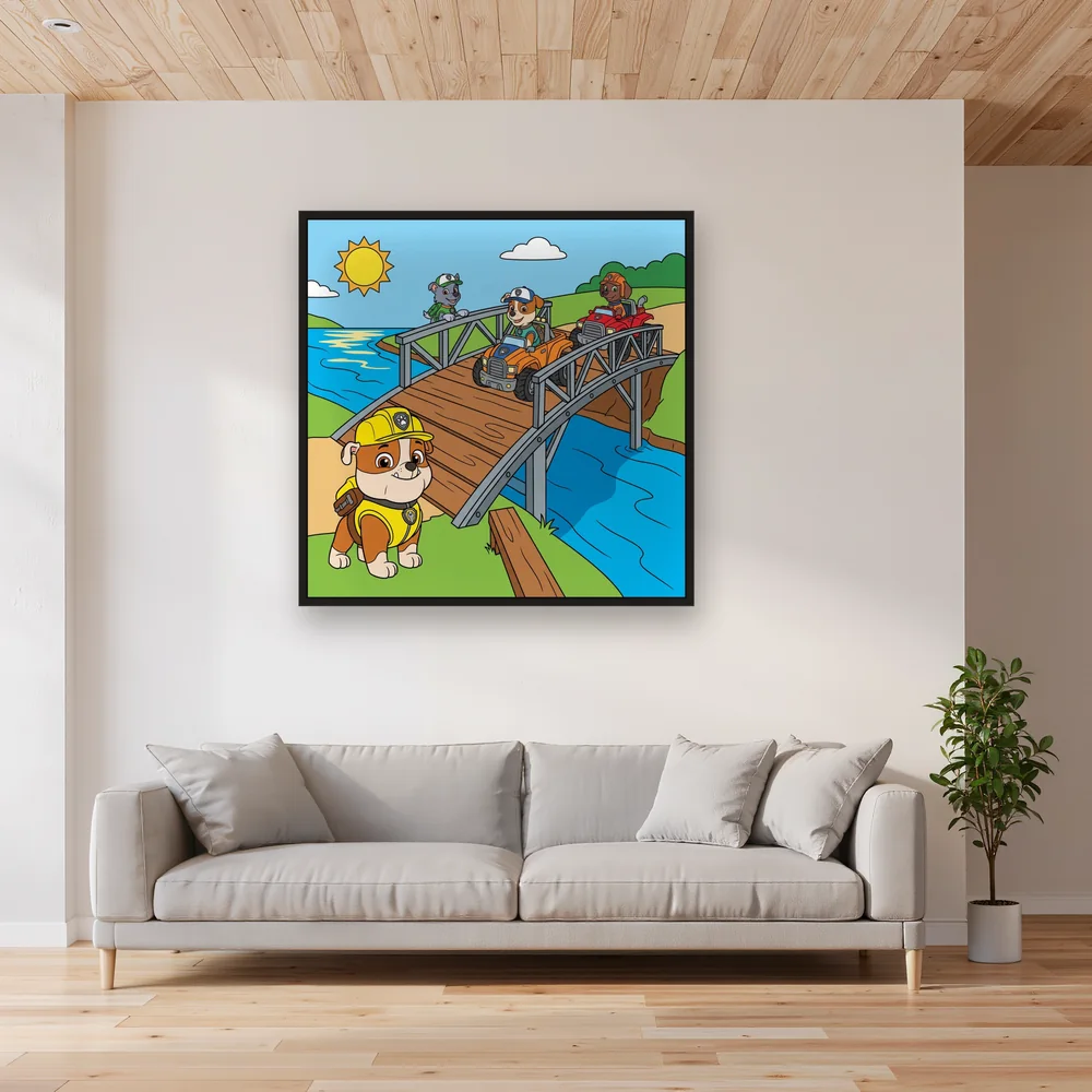 Rubble and Crew Fixing the River Bridge – Living room