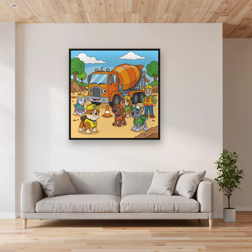 Rubble and the Construction Crew with Cement Mixer Truck – Living room