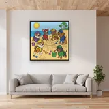 Rubble and Crew Building a Sandcastle at the Beach – displayed in a living room