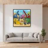 Rubble and the Construction Crew Waving – displayed in a living room
