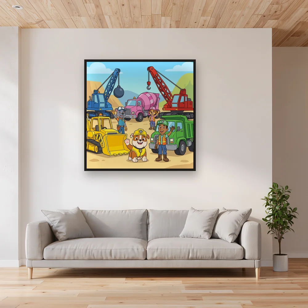 Rubble and the Construction Crew Waving – Living room
