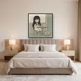 Tea Table and Sleeping Cat – Bedroom