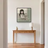 Tea Table and Sleeping Cat – Hallway