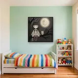 Moonlit Branch and Little Owl – Kids room