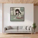 Gorjuss Girl with Paper Boat – displayed in a living room