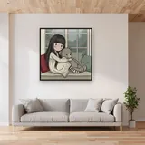 Rainy Window Teddy Bear – displayed in a living room