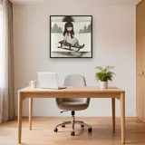 Gorjuss Mädchen auf Schlitten – Büro