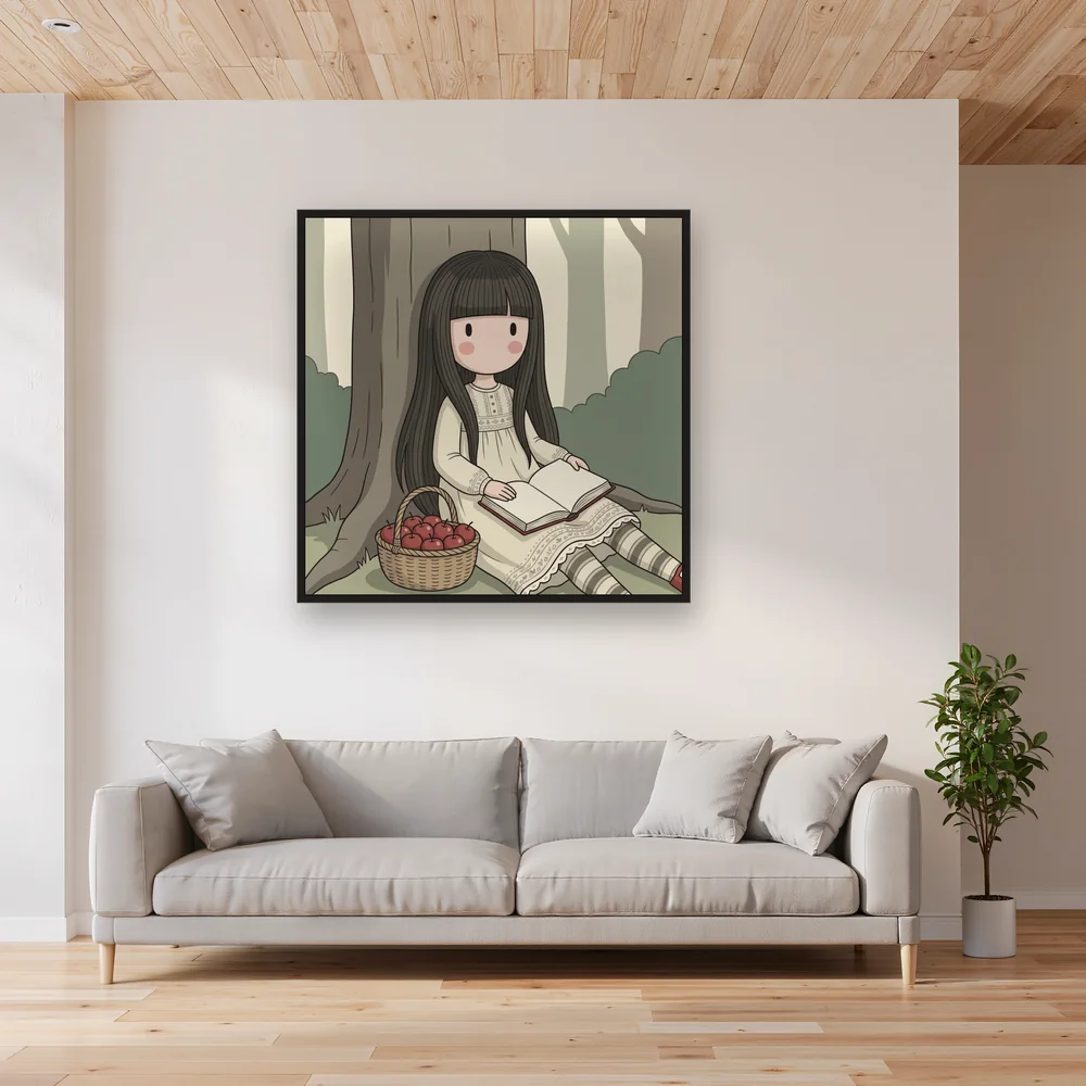 Gorjuss Girl Reading Beneath Oak – Living room
