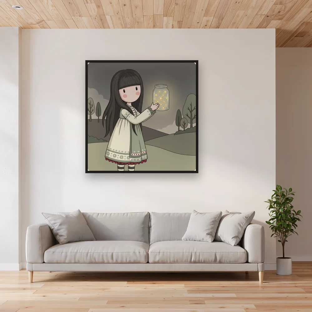 Gorjuss Mädchen mit Sternenglas – Wohnzimmer