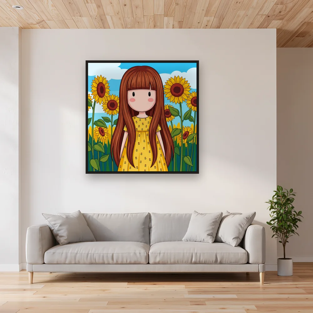 Gorjuss Girl Among Sunflowers – Living room
