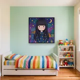 Gorjuss Moonlit Rooftop Girl – Kids room
