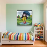 Gorjuss Girl Jumping in Puddles – Kids room