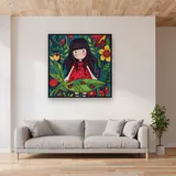 Gorjuss Mädchen mit Marienkäfern – im Wohnzimmer