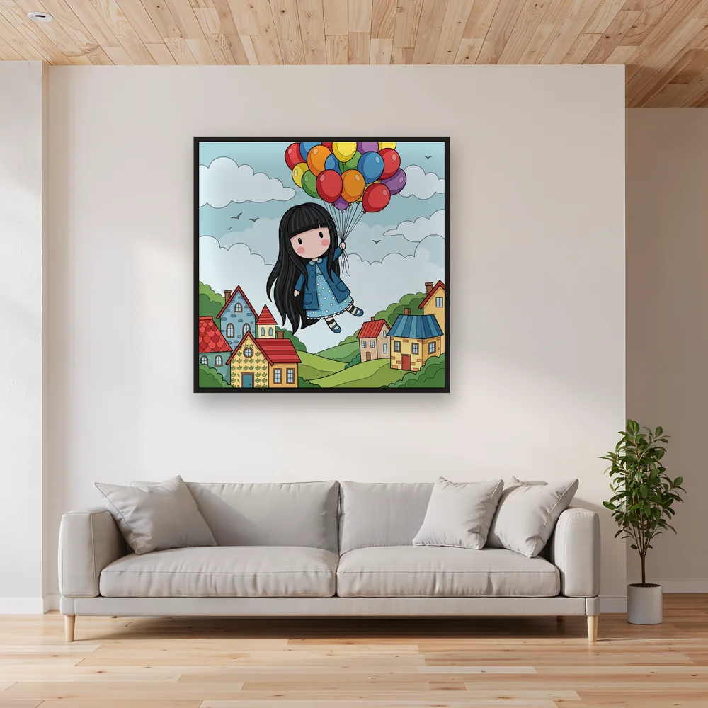 Gorjuss Mädchen mit Luftballons – Wohnzimmer