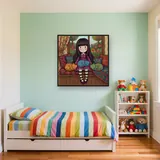 Gorjuss Girl with Colorful Cats – Kids room