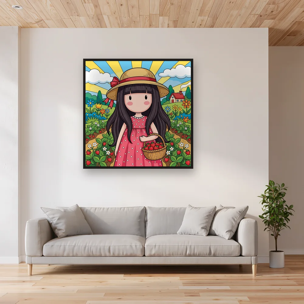 Gorjuss Strawberry Garden Girl – Living room