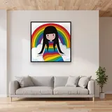 Rainbow Cloud Girl – displayed in a living room
