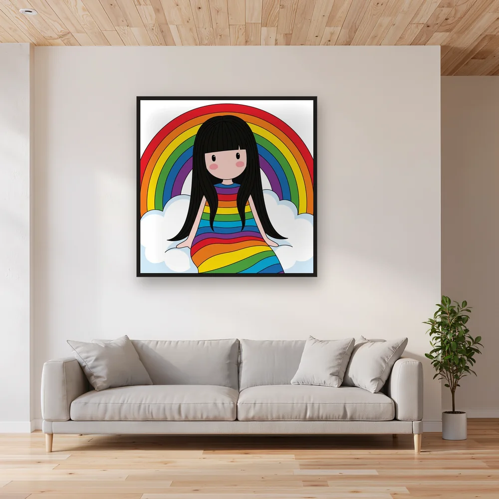 Rainbow Cloud Girl – Living room