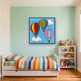 Trois montgolfières colorées – Enfant