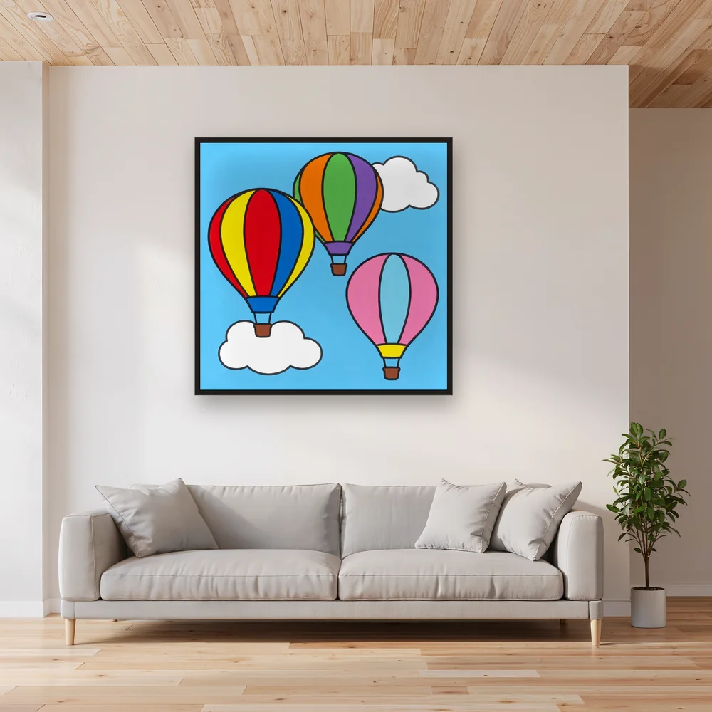 Trois montgolfières colorées – Salon