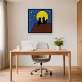 Chats sous la lune jaune – Bureau