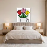 Trois Tulipes dans un Vase Blanc – Chambre