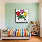 Trois Tulipes dans un Vase Blanc – Enfant
