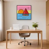 Voilier au coucher du soleil – Bureau