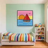 Voilier au coucher du soleil – Enfant