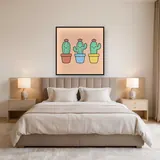 Trois Cactus aux Fleurs Roses – Chambre