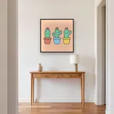 Trois Cactus aux Fleurs Roses – Entrée