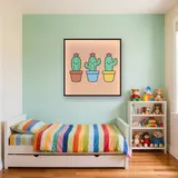 Trois Cactus aux Fleurs Roses – Enfant