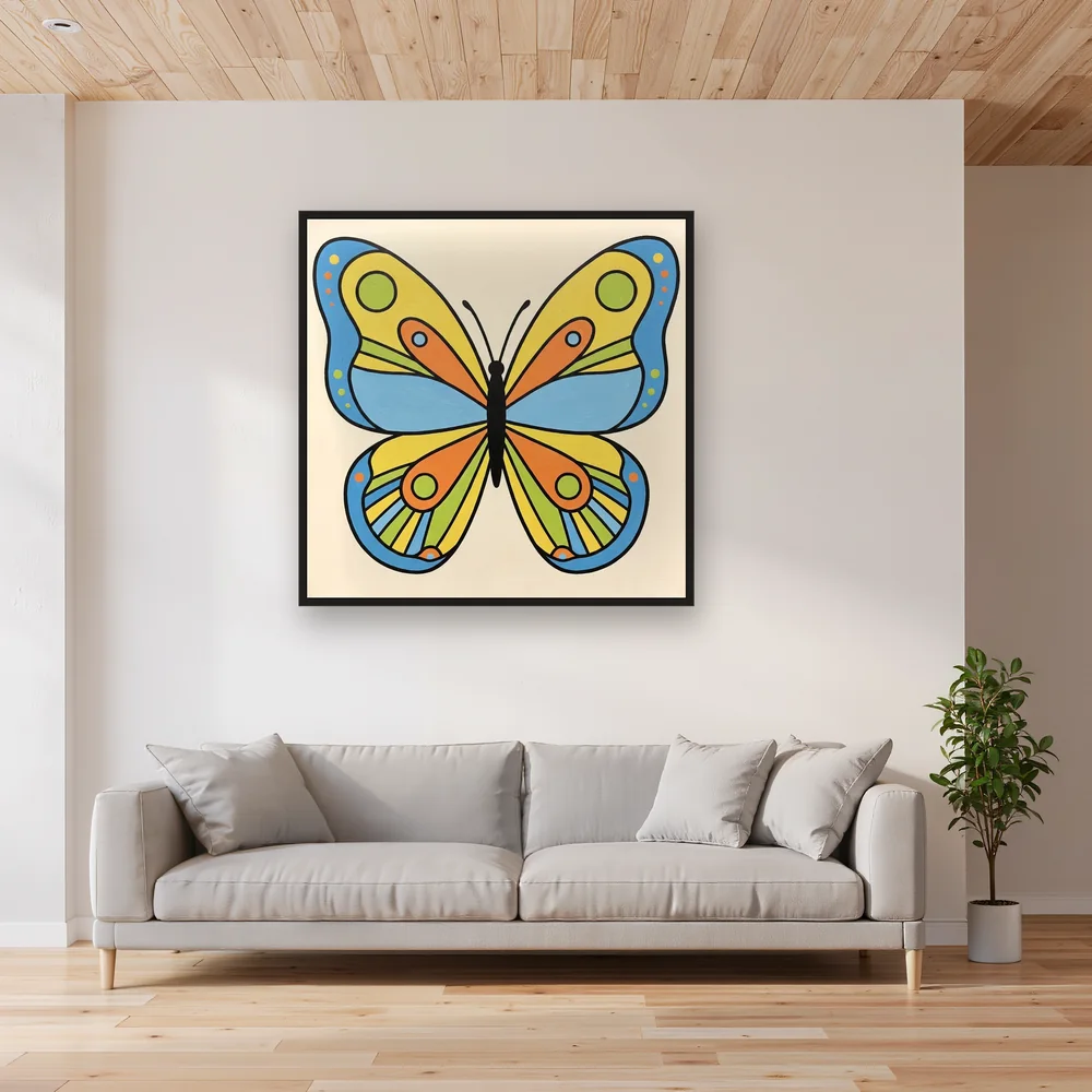 Papillon Symétrique aux Couleurs Vives – Salon
