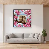 Blossom Branch Owlets – displayed in a living room