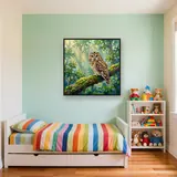 Misty Woodland Tawny Owl – Kids room