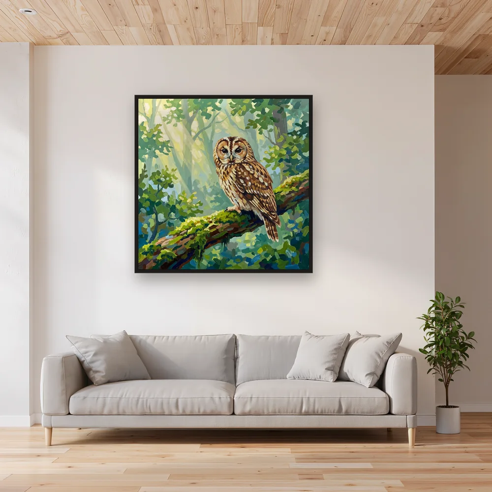 Misty Woodland Tawny Owl – Living room
