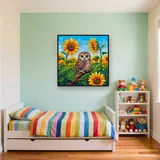 Sunflower Field Owl – Kids room
