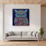 Mandala Midnight Owl – displayed in a living room