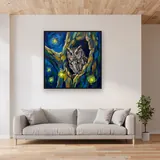 Owl in the Firefly Hollow – displayed in a living room