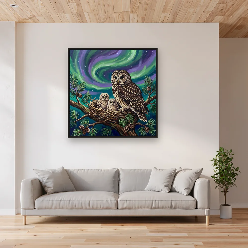 Mother Owl and Two Owlets – Living room