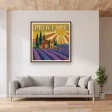 Provence Lavender Fields and Stone Farmhouse – displayed in a living room