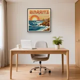 Biarritz mit Brandung und Felsen – Büro
