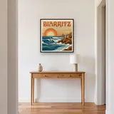 Biarritz mit Brandung und Felsen – Flur