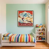 Snowy Chamonix Train Poster – Kids room