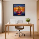 Bouddha Doré sur Lotus Rose – Bureau