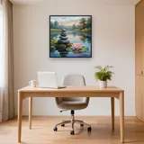 Balanced Stones and Pink Lotus – Office