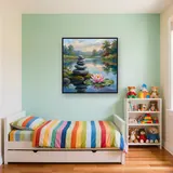 Balanced Stones and Pink Lotus – Kids room